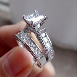 Solitaire Ring Cubic Zircon Couple Wedding Rings for Women Men Stainless Steel 2023 Fashion Silvery Jewellery Gift 231016