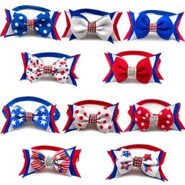 Dog Apparel 30/50pcs American Independence Days Pet Bow Ties US Flag Grooming Accessories Cat Small Puppy Tie Supplies