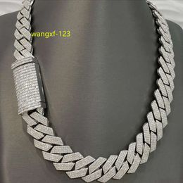 Catene di diamanti VVS personalizzabili da 18/20/22/24 pollici Collana in argento 925 ghiacciato Moissanite con diamanti Miami Catena a maglie cubane