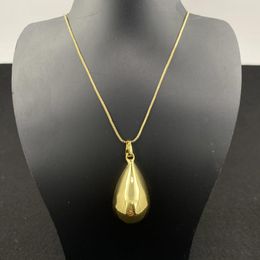 Chains Dainty Elegant Sleek 18k Gold Plated 3D Simple Waterdrop Pendant Teardrop Necklace For Women Jewelry Gift