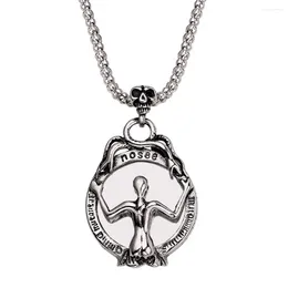 Pendant Necklaces Gothic Vintage Magic Mirror Necklace For Men Women Punk Skull Fashion Jewelry Accessories Gifts