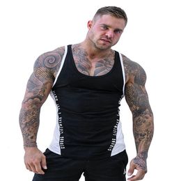 Men's Black White Sleeveless T Shirt Summer Male Tank Tops Vest Men Breathable Slim Sports Fitness Slim Quick-drying Undershi323L