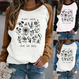 Women's Hoodies Full Coverage Womens Workout Top Casual Pattern Print Drop Shoulder Long Sleeve Hoodless Sweatshirt For Asymmetric