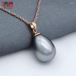 Pendant Necklaces SHENJIANG Fashion Elegant 585 Rose Gold Colorful Water Drop Simulated Pearl Necklace For Women Wedding Party Jewelry