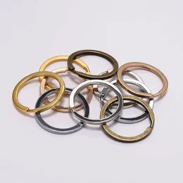 Keychains 100Pcs/Pack 30MM Round Chrome Bronze Gold Colour Accessories Metal Key Ring Split Rings Unisex Keyrings Keyfob For DIY