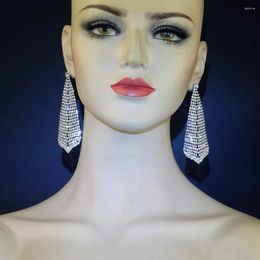 Stud Earrings Trendy Exquisite Clear Rhinestone Dangling For Women Wedding Party Gift Crystal Eardrop