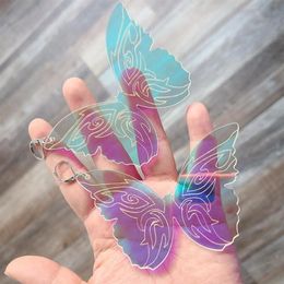 Unusual Acrylic Big Butterfly Earrings For Women Cool Hanging Colour Changed Statement Funny Female Earring Fashion Earings 2021 Da267S