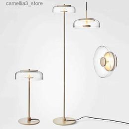 Floor Lamps Post-modern Blossi Floor Lamp Circular glass lampshade Designer Lamp Living Room Office lights Led Bedside standing floor lamp Q231016