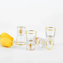 Wine Glasses Gold Foil Glass Spirit Cup Household White One Goblet High Foot Set Base