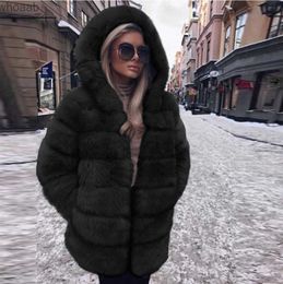 Women's Fur Faux Fur Women's Natural Fox Fur Coat With Hood Thick Warm Genuine Fox Fur Jackets Woman Winter Outwear Luxury Fur Coats YQ231016