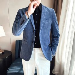 Mens Suits Blazers Men Spring High Quality Business BlazersMale Slim Fit Corduroy Fashion Suit JacketsMan leisure Tuxedo Plus Size S4XL 231016