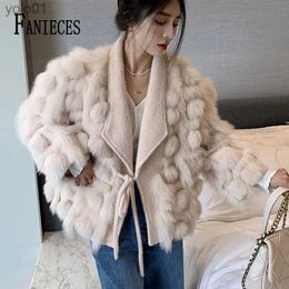 Women's Fur Faux Fur FANIECES New In Winter Faux Fur Coat Women Loose Patchwork Fur Overcoat Party Leather Fur Jacket Tops manteau femme hiverL231016