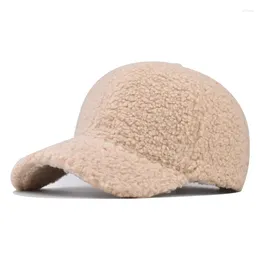 Ball Caps 2023 Streetwear Winter Women Green Hat Plush Baseball For Men Outdoor Warm Lamb Wool Hip Hop Cap Bone