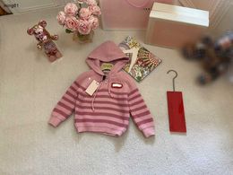 brand designer sweater for kids Stripe design pullover for boy girl Size 90-150 CM Long sleeved child Hooded knit Sep20