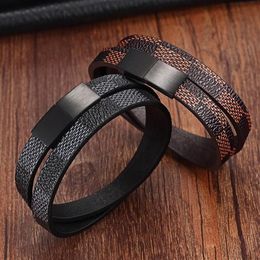 Handmade Cross Wide Cuff Bracelets Stainless Steel Magnetic Genuine Leather Bracelets Men Bracelets & Bangles for Women Jewelry2819