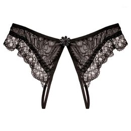 Women's Panties Women Sexy See Through Lace Crotchless Briefs Knickers G-String Thong Ladies Lingerie Womens Exotic Size283L