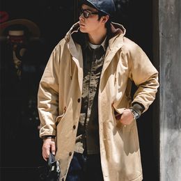 Men s Jackets Maden American Retro N2 Deck Padded Jacket Thick Warm Hooded Parka Male Winter Coat Long Loose Vintage Mens Wear 2023 231016