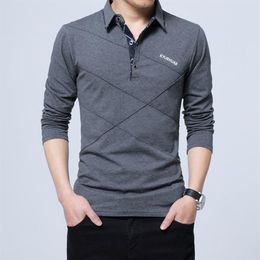 Men Long T-shirt Turn-down Stripe Designer Slim Fit Loose Casual Cotton Male Plus Size2953