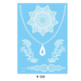 White Tattoo Stickers for Women Girls, Water Transfer 80 Patterns Exquisite Lace Flower Mandala Flower Elephant Waterproof