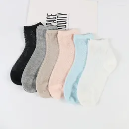Women Socks DONG AI 6 Pairs Fashion Comfortable Thin Cotton Nylon Openwork Flower Beautiful