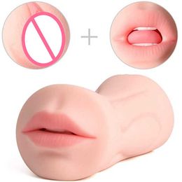 sex massagerMen's aircraft cup simulated tongue masturbation equipment male oral sex products dual channel film pouring fun