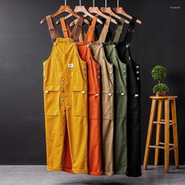 Men's Pants 2023 Summer Men Bib Solid Colour Casual Jumpsuits Women Streetwear Joers Multi Pockets Fasion Suspenders Caro Overalls