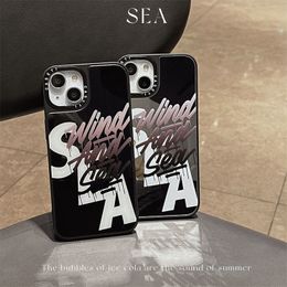 Capas de telefone celular Personalizar Inicial Personalizado DIY Nome Titular de Couro Slot Hard Case para iPhone 14 Pro Max 11 12 13 X S XR 7 8 Plus SE3 Capa J230620