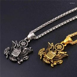 Pendant Necklaces American National Emblem Independence Day Souvenir Necklace Men's Retro Metal Accessories Party Jewelry