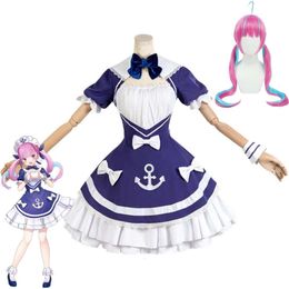 Cosplay Cosplay Youtuber Vtuber Hololive Minato Aqua Debu Costume Wig Anime Sexy Woman Dress Sailor Maid Uniform Hallowen Role Play Suit