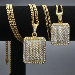 Mens Hip Hop Chain Fashion Jewellry Full Rhinestone Pendant Necklaces Gold Filled Hiphop Zodiac Jewellery Men Cuban Chains Necklace 287U