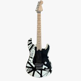 Striped Series Van Halen Electric Guitar Black White Stripes Floyd
