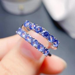 Cluster Rings MeiBaPJ Natural Tanzanite Gemstone Many Beads Fashion Ring For Women 925 Sterling Silver Fine Wedding Jewellery