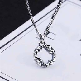 Letter Thai silver Chain Necklace Retro Couple Necklace Hip hop Men and Women Pendant jewelry Gift accessory271Z
