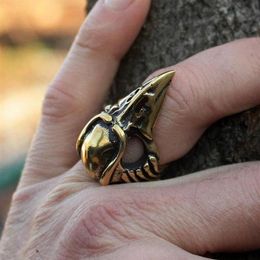 Cluster Rings Special Bird Skull Raven Ring Punk Style Jewellery Adjustable Cool Crow Head Skeleton Halloween268h