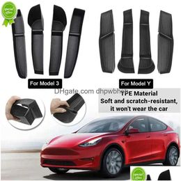 Car For Tesla Model 3/Y -2022 Door Side Storage Box Front Back Handle Armrest Tray Organizer Accessory Drop Delivery