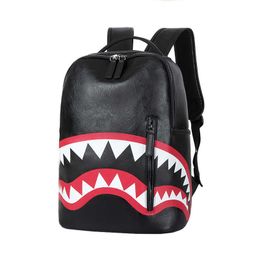 Backpack Style Backpack Travel handBag Fashion Lattice Backpack Student Schoolbag Large Capacity Shark Bag Street Man 231016