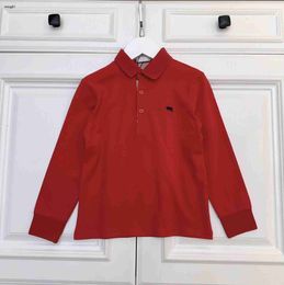 brand baby clothing designer kids POLO shirt Long sleeved T-shirt for boy Size 110-160 CM Embroidered logo on chest child lapel top Sep01