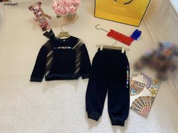 luxury kids designer clothes Tracksuits baby autumn suit Size 100-150 CM 2pcs Colorful letter patchwork design sweaters and pants Aug30