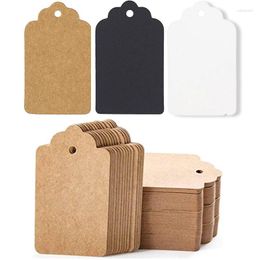 Jewelry Pouches 100Pcs 3 5cm Blank Kraft Price Label With String 10m Paper Tags Gift Cards For Wedding Party Decor