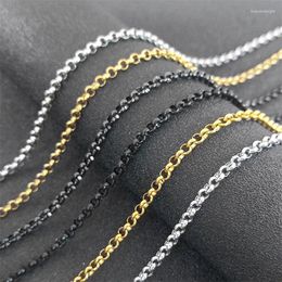 Chains Stainless Steel Simple Round Box Chain Necklace For Women Men Gold Silver Color Classical Circular Choker Jewelry Accessories