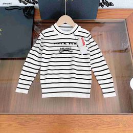 luxury designer baby pullover fashion Contrast stripe design kids sweater Size 100-150 CM high quality Long sleeved child Knitwear Aug11