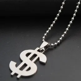 Pendant Necklaces Gift Stainless Steel Dollar American Money Sign Necklace World Universal Currency Rich Lucky Jewelry