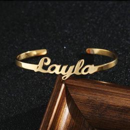 Custom Name Bracelet Personalised BanglesGirl woman valentine Jewellery giftStainless Steel Nameplate BraceletsNew 2020301x