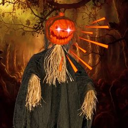 1pc, Halloween Pumpkin Hanging Ghost, Luminous Sound Hanging Ghost Induction Sound Control Decoration Props,Halloween Decorations 2023