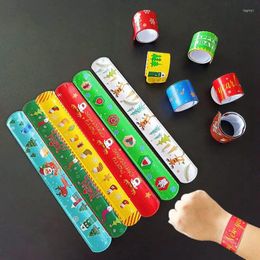 Party Favor 12pcs Snowman Elk Slap Christmas Gifts Xmas Kids Wrist Band Santa Claus Gift Year Children Toys Giveaways