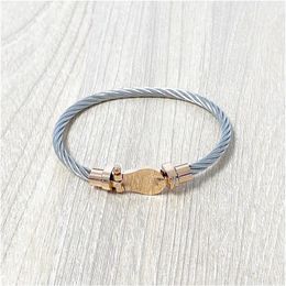 Bangles Bracelets Trendy Bracelet for men 18k Rose Gold Plated Magnetic Buckle Horseshoe Rope U Shaped Bangle women Accessories Wi254R