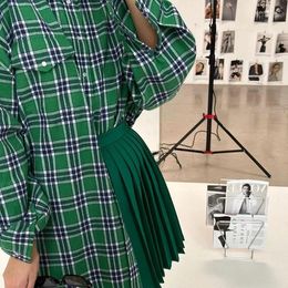 Women's Blouses Autumn Casual Loose Plaid Shirt 2023 Fashion Lapel Long Sleeve Office Elegant Pockets Classic Blusa Top Female