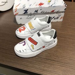 luxury fashion shoes for boys girls Colourful graffiti Child Sneakers Size 26-35 Buckle Strap baby casual shoes Including box Aug30