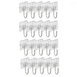 Hooks 20PCS Acrylic Sticky Adhesive Heavy Duty 44Lb(Max) Wall Waterproof For Hanging Bathroom Kitchen