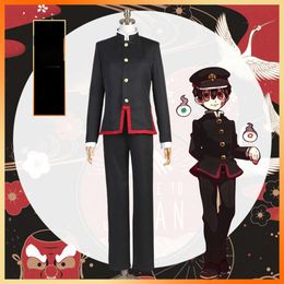 Anime Jibaku Shounen Hanako Kun Yugi Cosplay Costume Toilet Bound Cloak Black Full Set Uniform Wig Hat